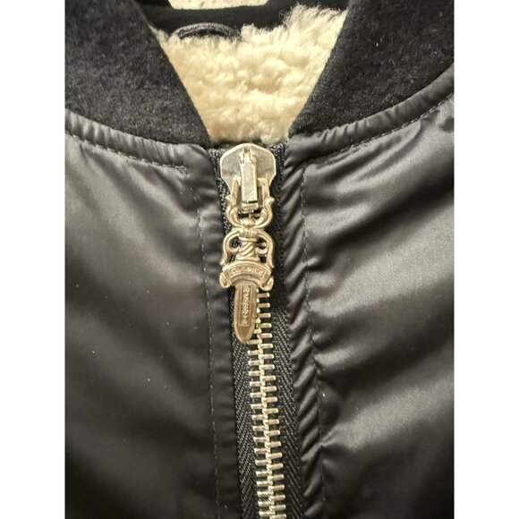 Chrome Hearts Black Bomber Jacket With Shearling Lining & Cross Details M - Picture 16 of 16
